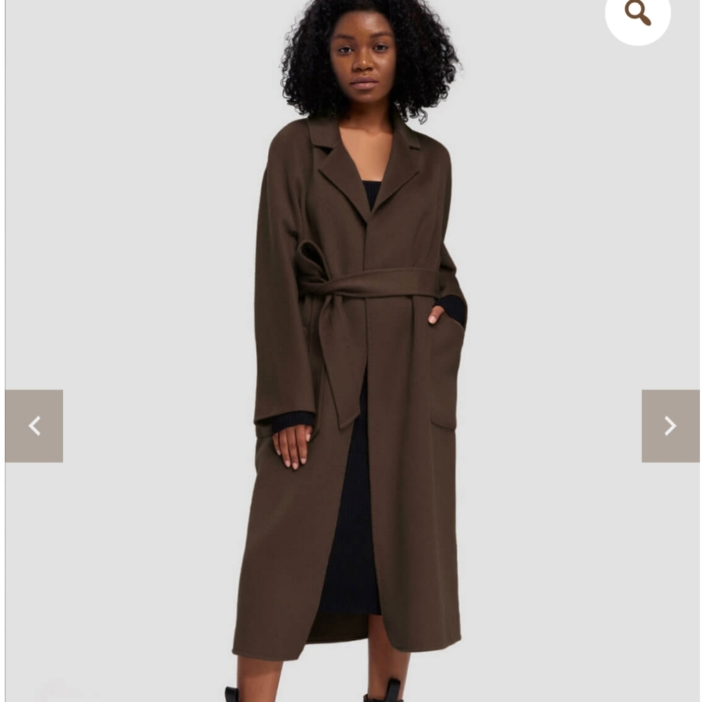 Belted Waist 100% Wool Long Coat (Coffee Brown) - Gentle Herd